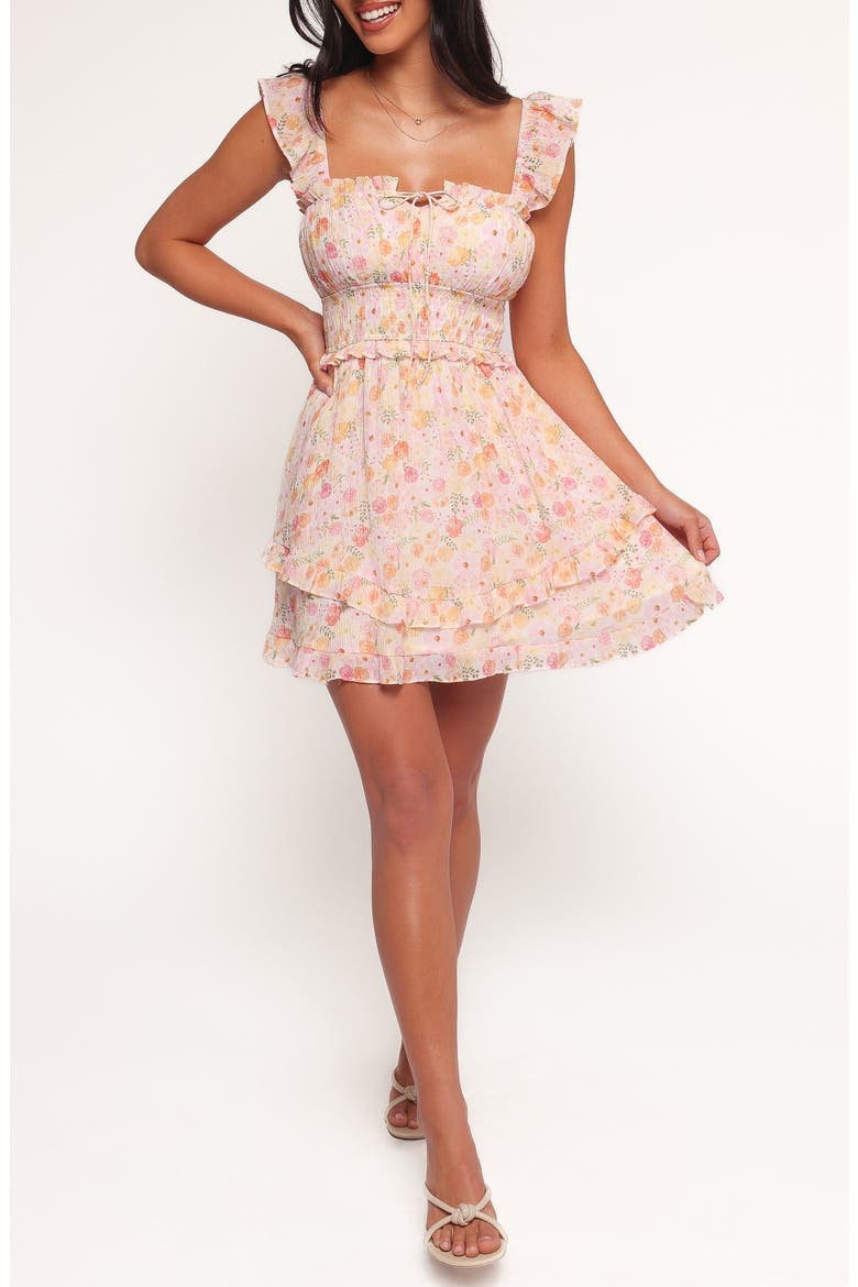 Iliana Floral Minidress, Main, color, PINK FLORAL