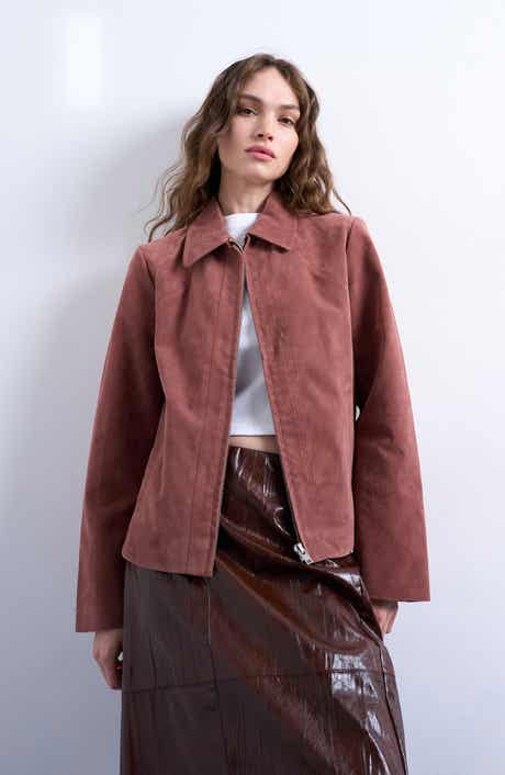 Topshop Faux Suede Shacket