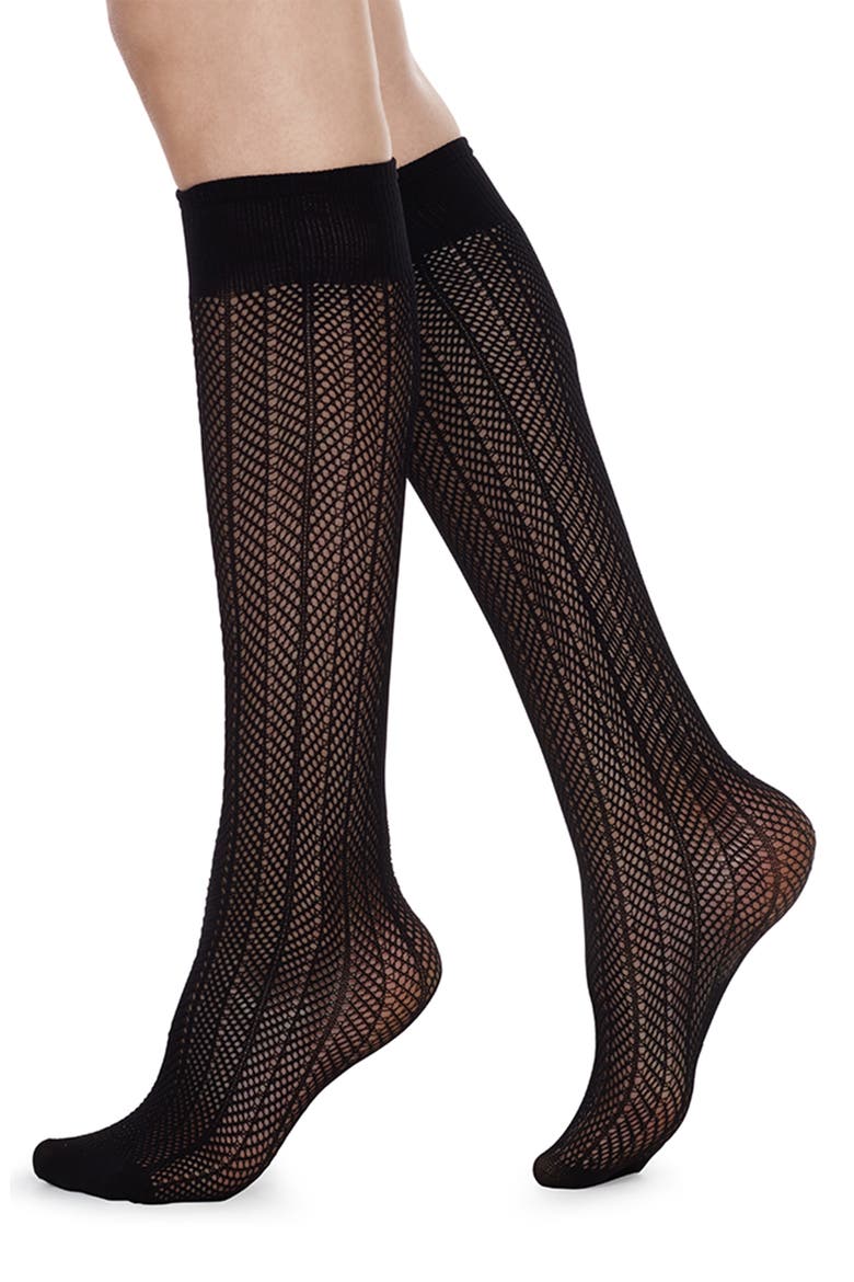 Astrid Knee High Stockings, Alternate, color, BLACK