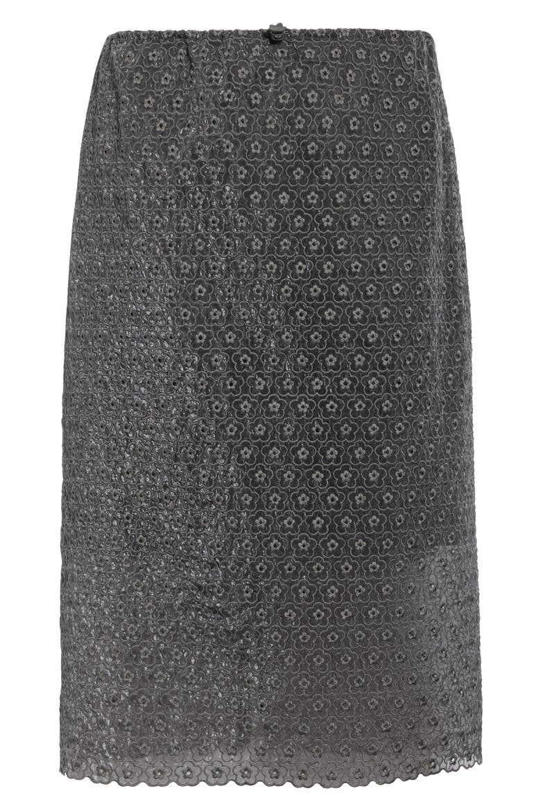 Bria Meadow Embroidery Cotton Blend Skirt, Alternate, color, GREY