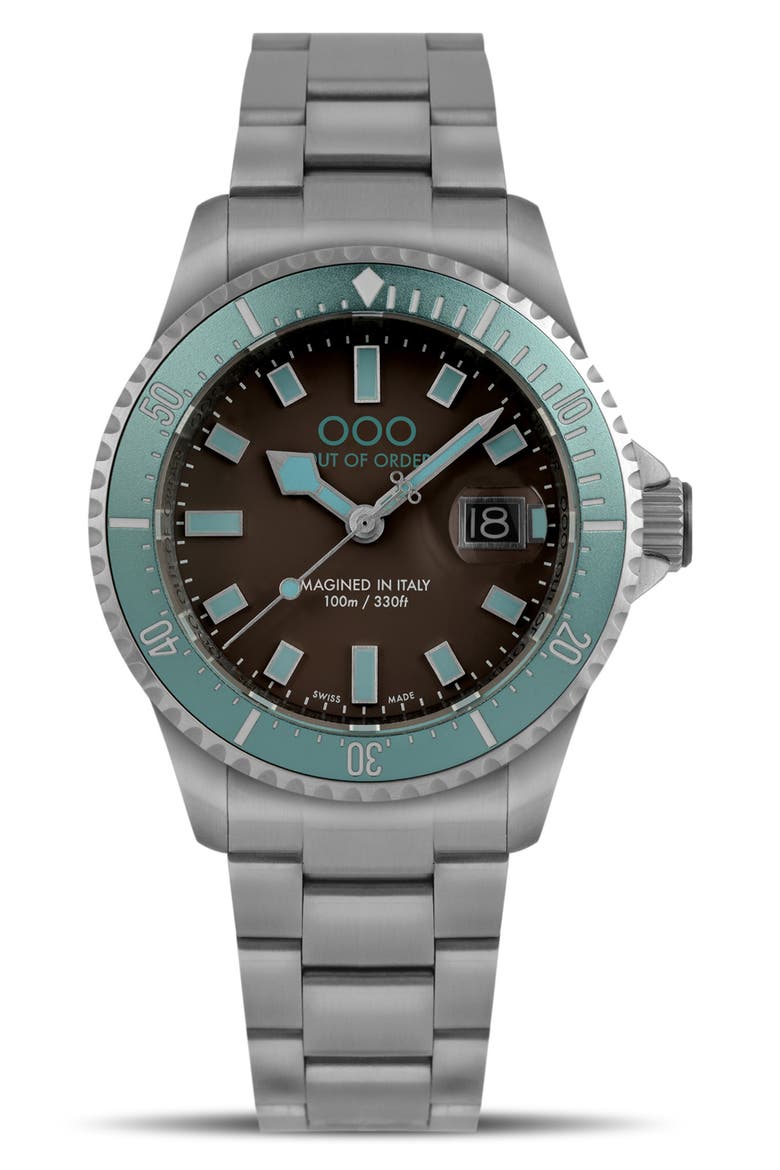 Casanova Bracelet Watch, 44mm, Main, color, TURQUOISE AND BROWN