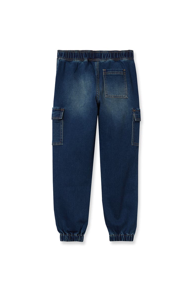 Boys Iron Knee Knit Denim Jogger, Alternate, color, Dark Wash