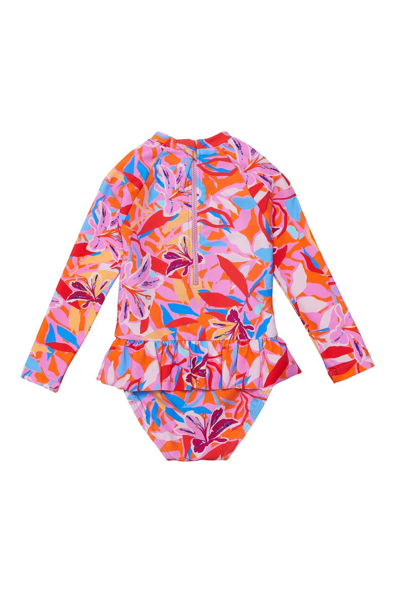 Blooming Long Sleeve One-Piece Rashguard Swimsuit, Alternate, color, MULTI