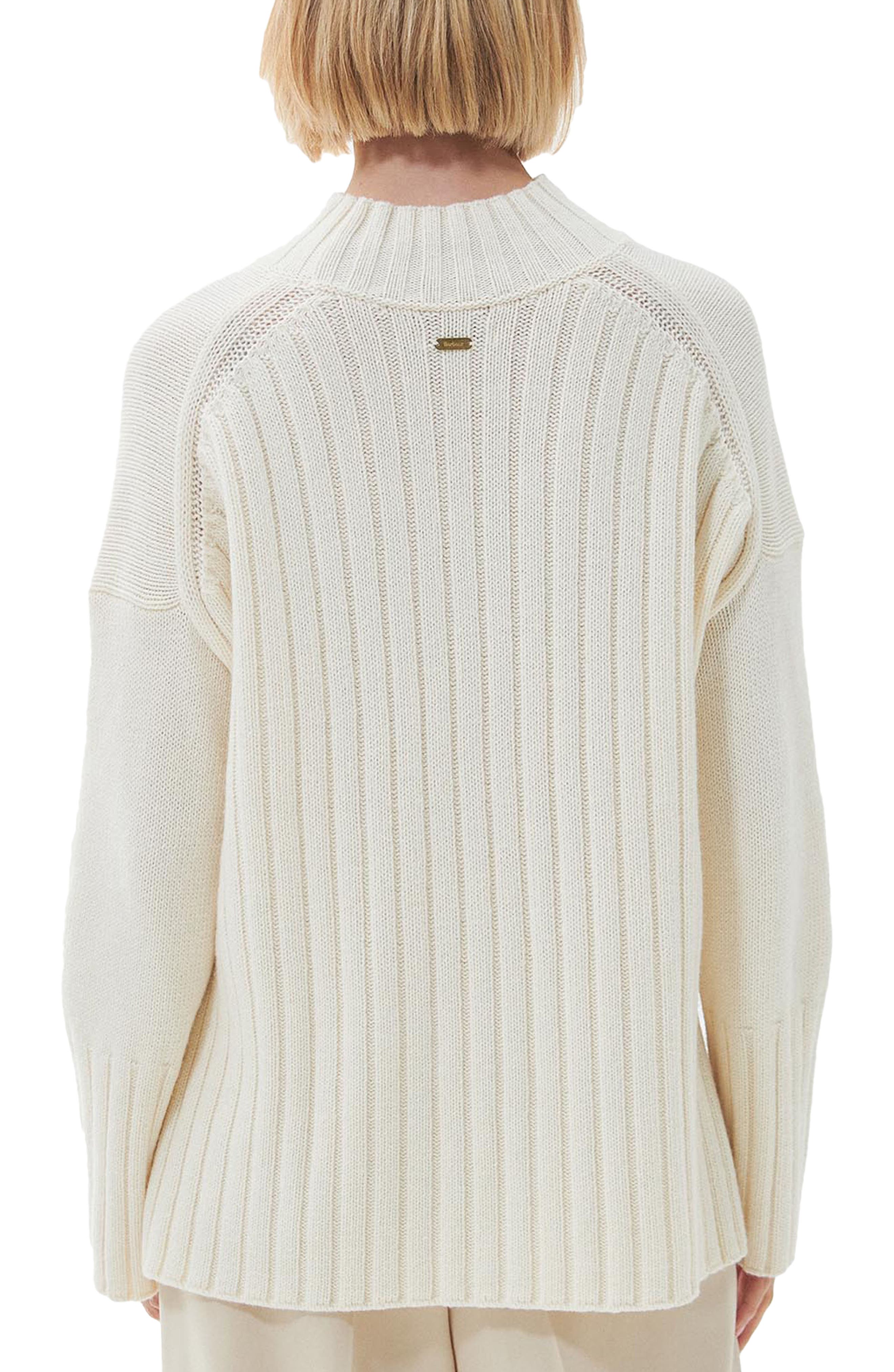 Winona Cotton & Wool Blend Funnel Neck Sweater - image 2