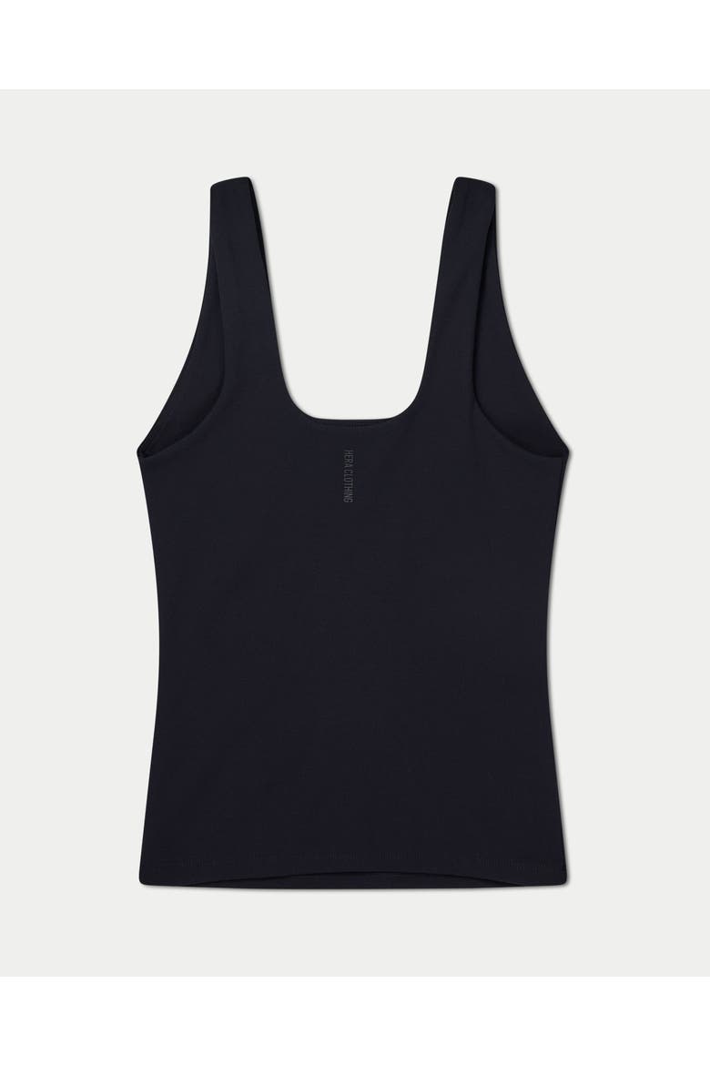 Essential Scoop Neck Fitted Vest, Alternate, color, Black