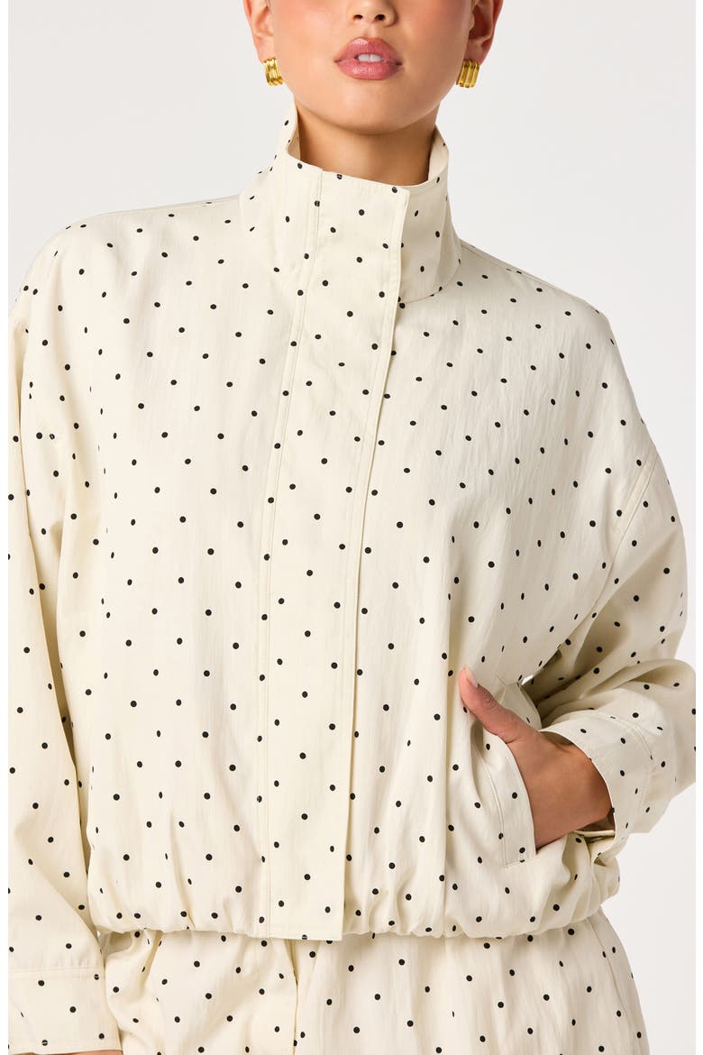 Collins Polka Dot Bomber Jacket, Alternate, color, IVORY/ BLACK POLKADOT