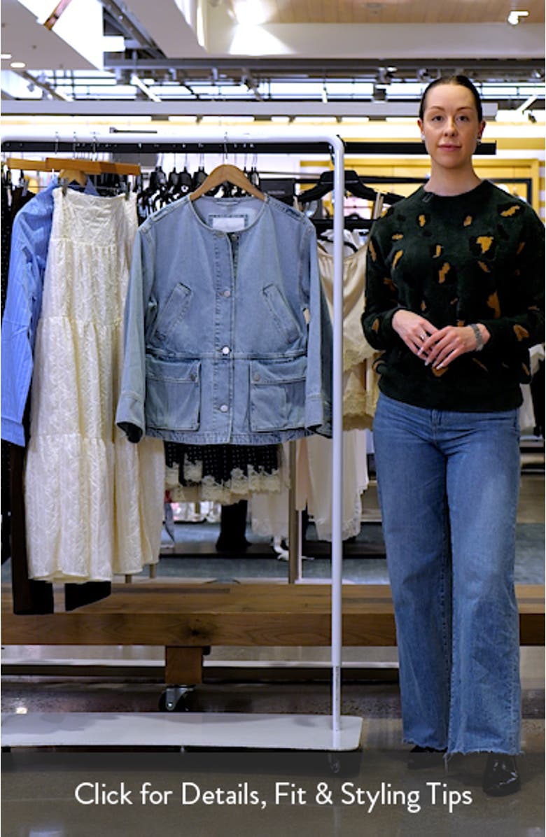 Collarless Trapeze Denim Jacket, sales video thumbnail