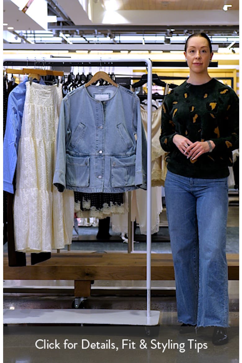 Collarless Trapeze Denim Jacket video