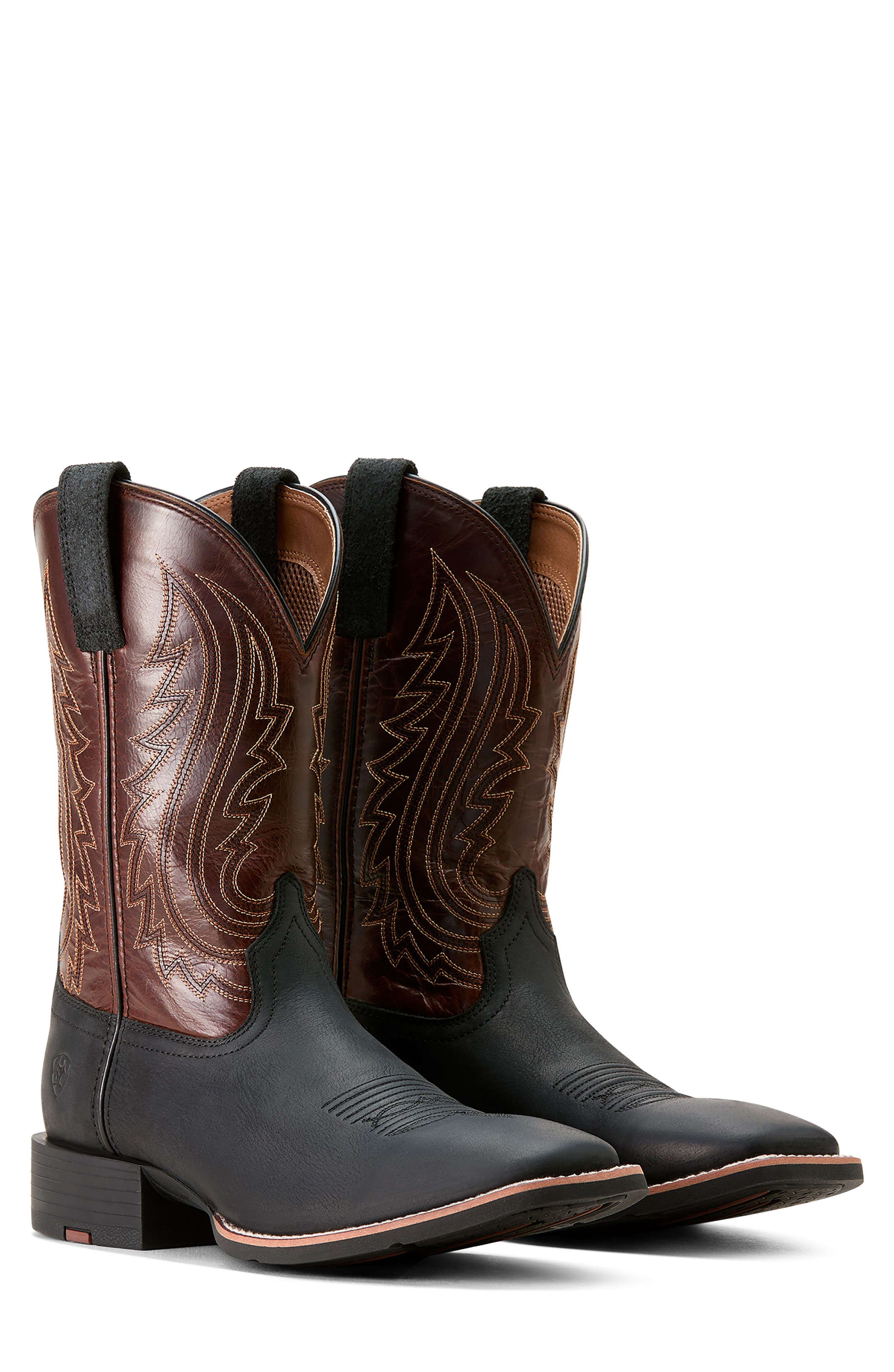 Ariat Sport Big Country Wide Square Toe Cowboy Boot, Alternate, color, Basic Black/ Mahogany