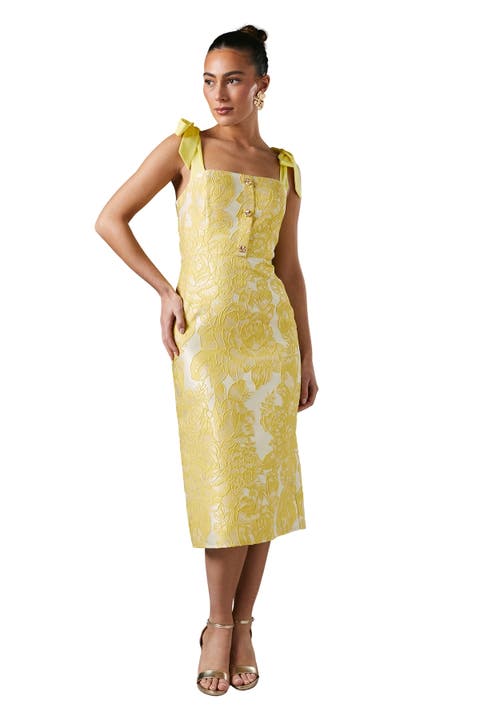 Jacquard Pencil Midi Dress