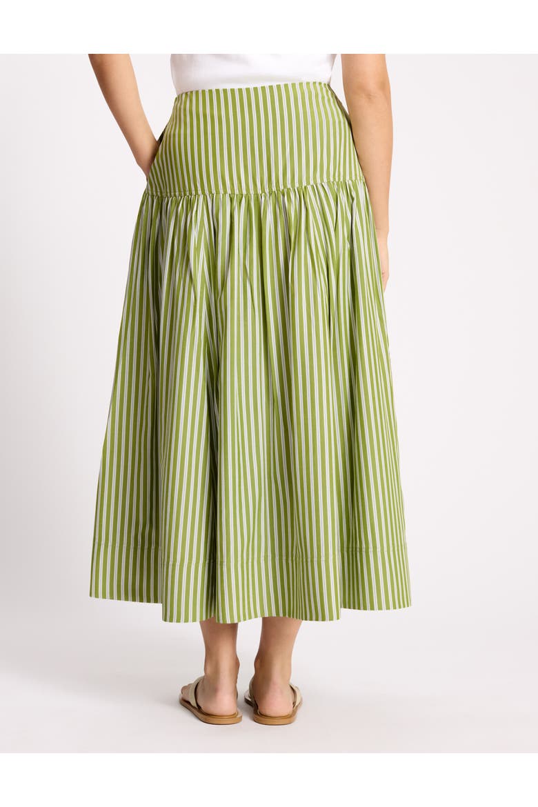 Stripe Drop Waist A-Line Skirt, Alternate, color, Green