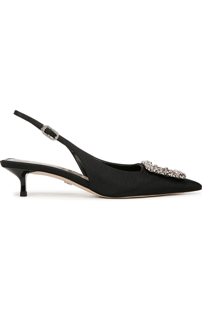 Sam Edelman Kaitlyn Slingback Pointed Toe Kitten Heel Pump, Alternate, color, Black