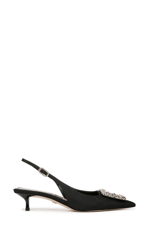 Sam Edelman Kaitlyn Slingback Pointed Toe Kitten Heel Pump In Black