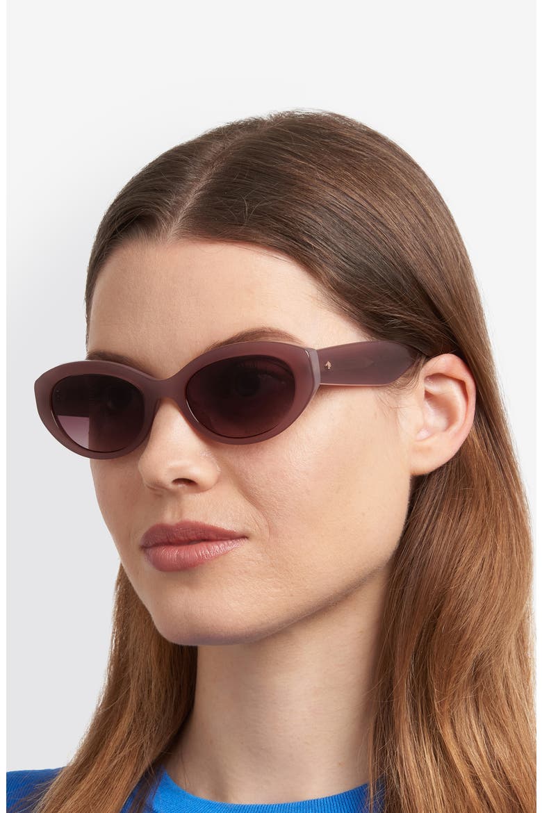 caeley 52mm oval sunglasses, Alternate, color, BROWN/ BROWN SF