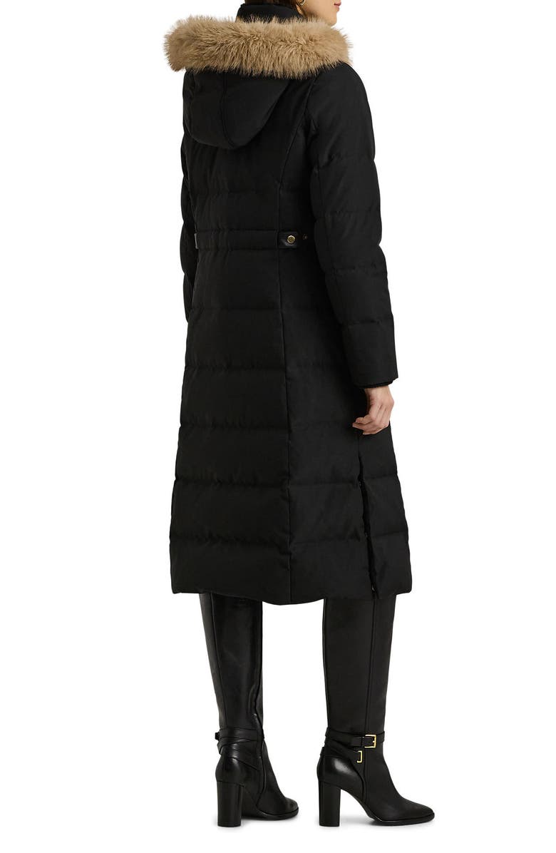 Lauren Ralph Lauren Heritage Down & Feather Fill Puffer with Faux Fur Trim Removable Hood, Alternate, color, Black