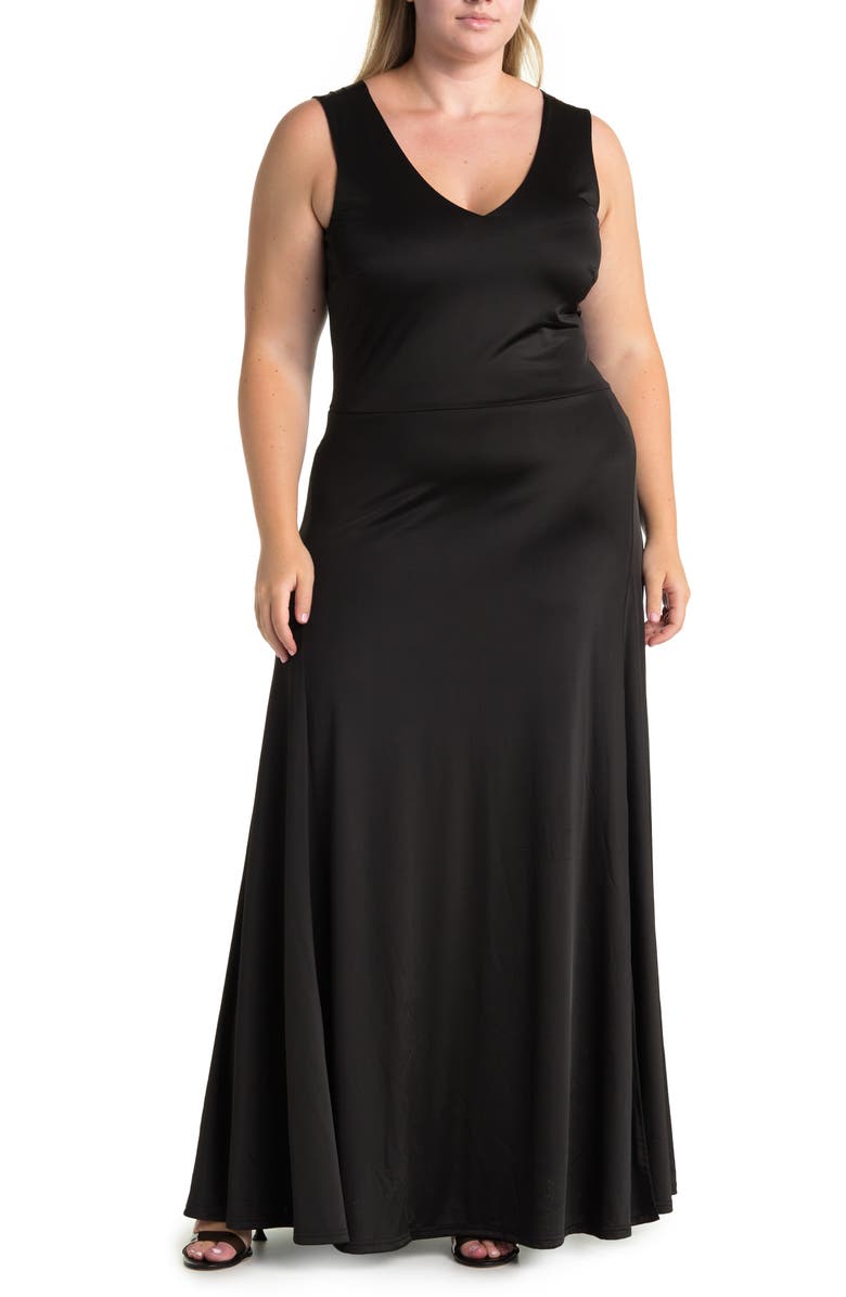 BY DESIGN Geneva Sleeveless Slinky Maxi Dress, Main, color, 