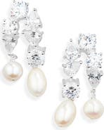 COMPLETEDWORKS Cubic Zirconia & Freshwater Pearl Drop Earrings