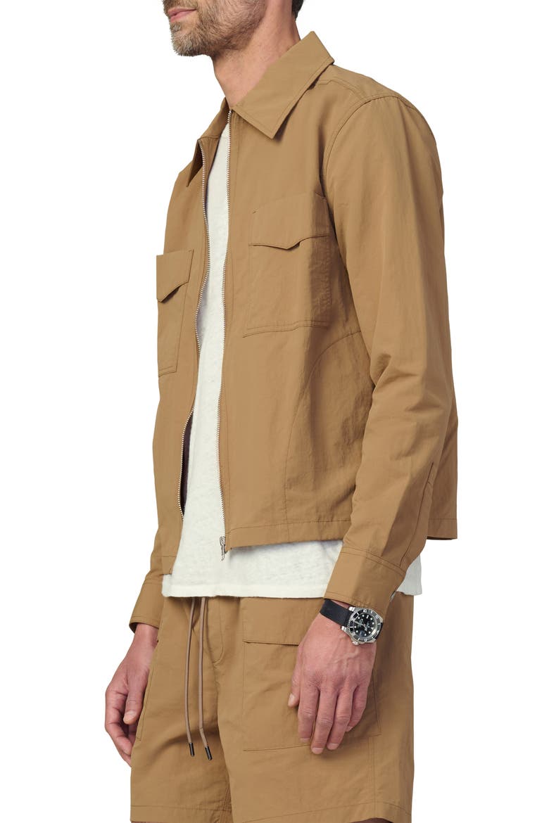Modern Utilitarian Water Resistant Nylon Jacket, Alternate, color, WHISKEY