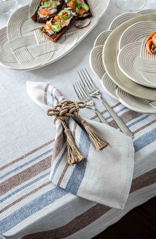 Juliska Mystic Knot Set Of 4 Napkin Rings In Brown