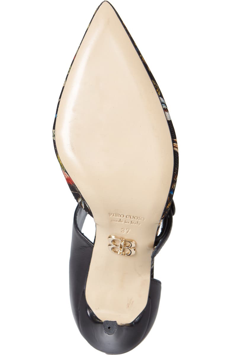 BEAUTIISOLES Sara Pointed Toe Pump, Alternate, color, Flowery Fabric / Leather