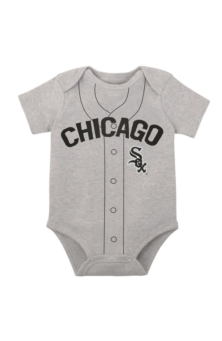 Outerstuff Newborn & Infant White/Heather Gray Chicago White Sox Little Slugger Two-Pack Bodysuit Set, Alternate, color, White