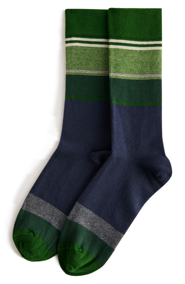 Ted Baker London Sokkfor Stripe Organic Cotton Blend Dress Socks, Main, color,
