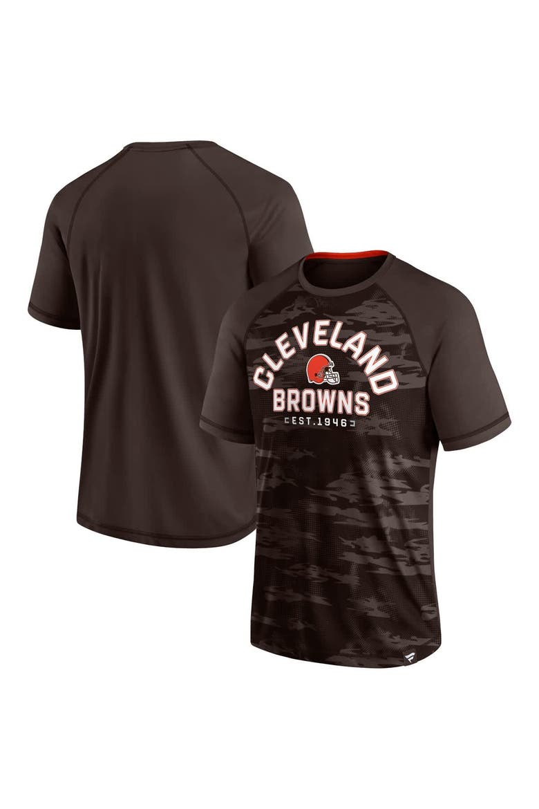 Men's Fanatics Brown Cleveland Browns Hail Mary Raglan T-Shirt, Main, color, Brown