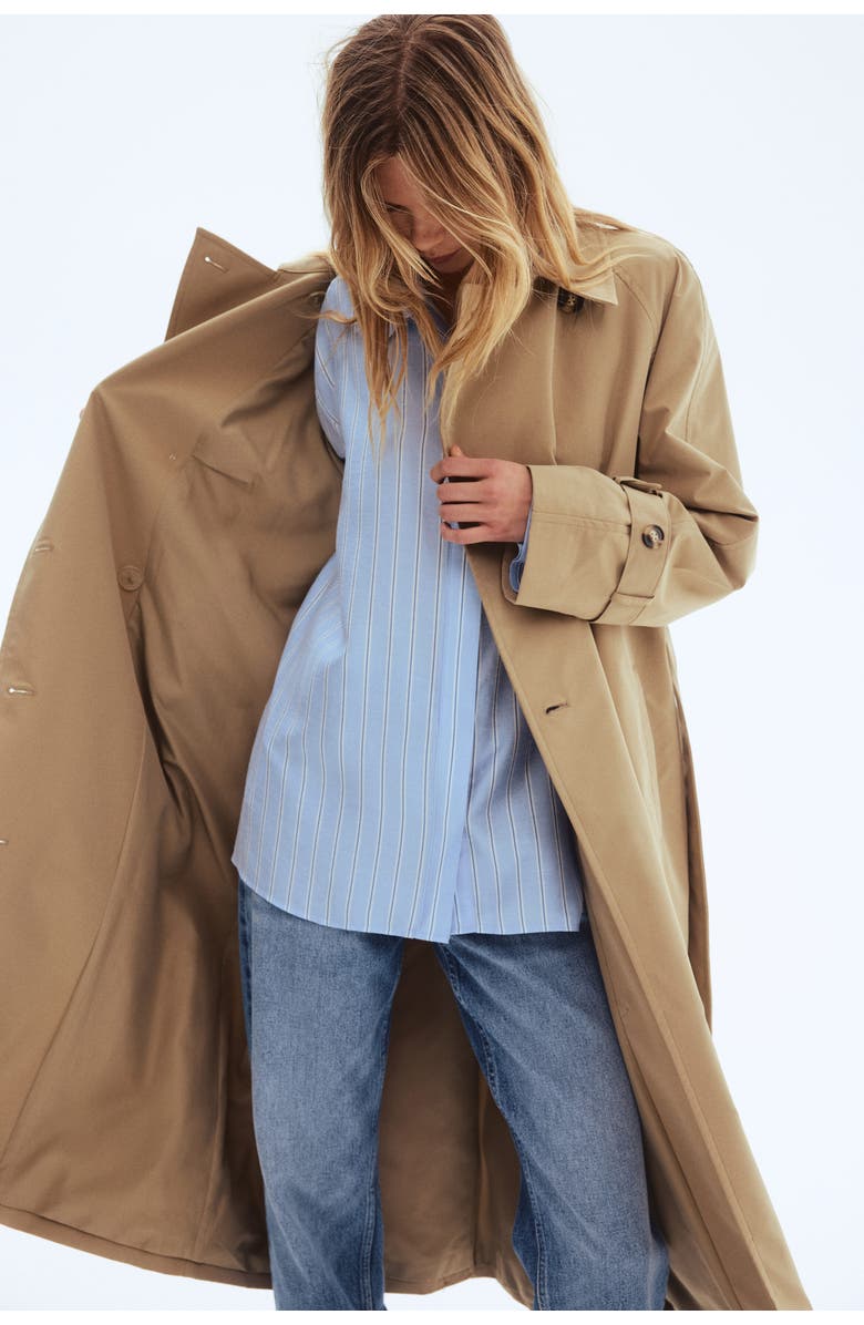 H&M Oversized Shirt, Alternate, color, Light Blue/Striped