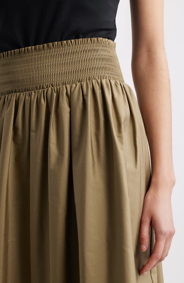 Nordstrom Smocked Cotton Midi Skirt, Alternate, color, 