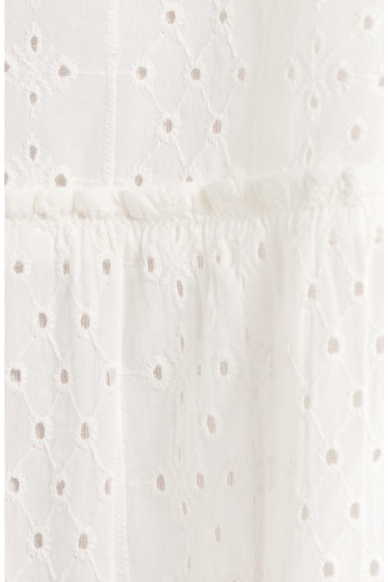 Eyelet Tiered Sleeveless Cover-Up Minidress, Alternate, color, WHITE