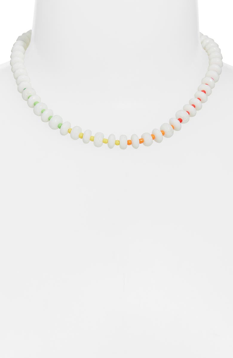 Nordstrom Color Pop Beaded Necklace, Alternate, color, White Multi- Gold