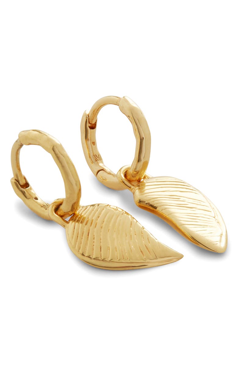 Monica Vinader Wing Charm Earrings, Main, color, 18Ct Gold Vermeil On Sterling