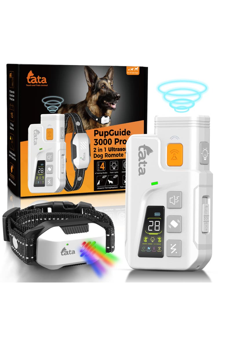 PupGuide 3000 Pro 2 In 1 Ultrasonic Dog Remote Trainer Collar, Alternate, color, Black