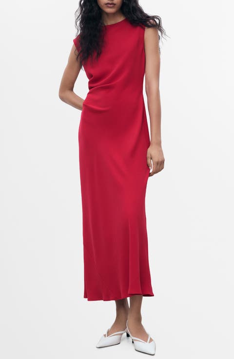Ruched Sleeveless Midi Dress (Regular & Plus)