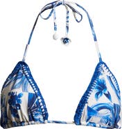 FARM Rio Garden Tiles Triangle Bikini Top