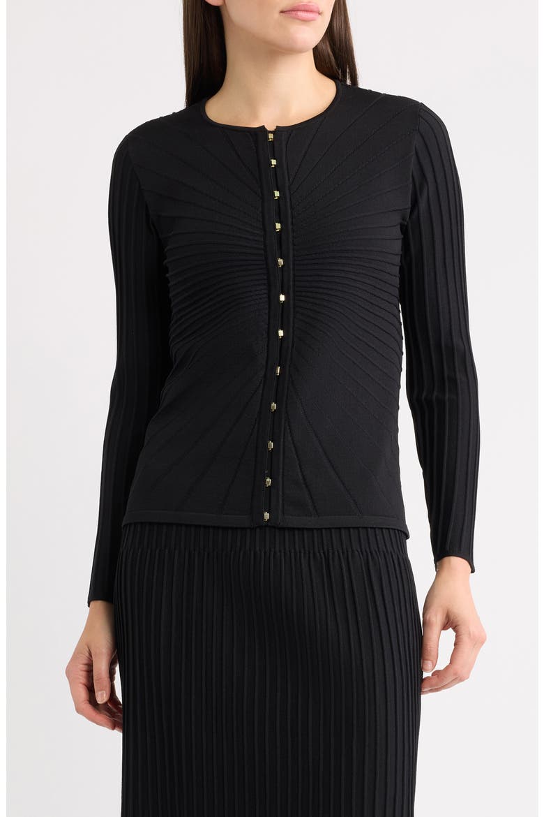 Sunburst Rib Cardigan, Main, color, ANNE BLACK