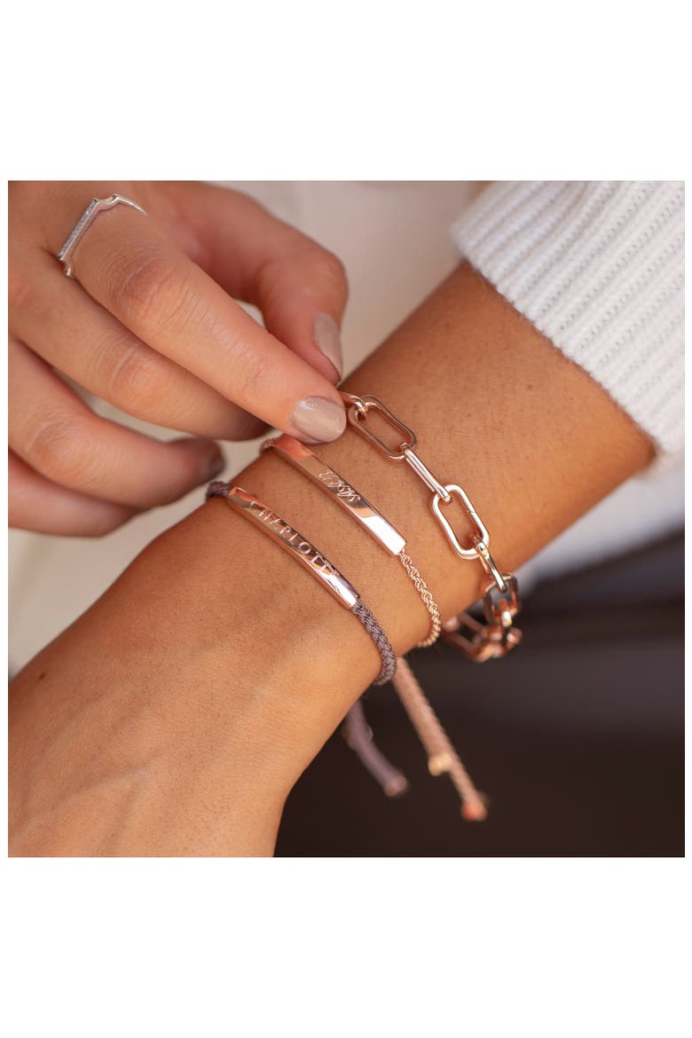 Engravable Linear Friendship Chain Bracelet, Alternate, color, ROSE GOLD