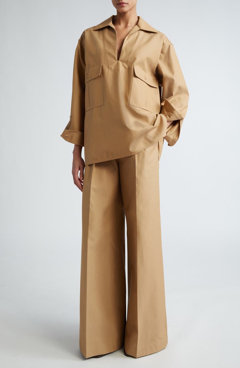 Max Mara Ulrico Long Sleeve Cotton Top, Alternate, color, 