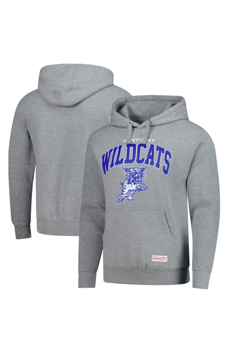 Mitchell & Ness Men's Mitchell & Ness  Heather Gray Kentucky Wildcats Classic Arch Pullover Hoodie, Main, color, Heather Gray