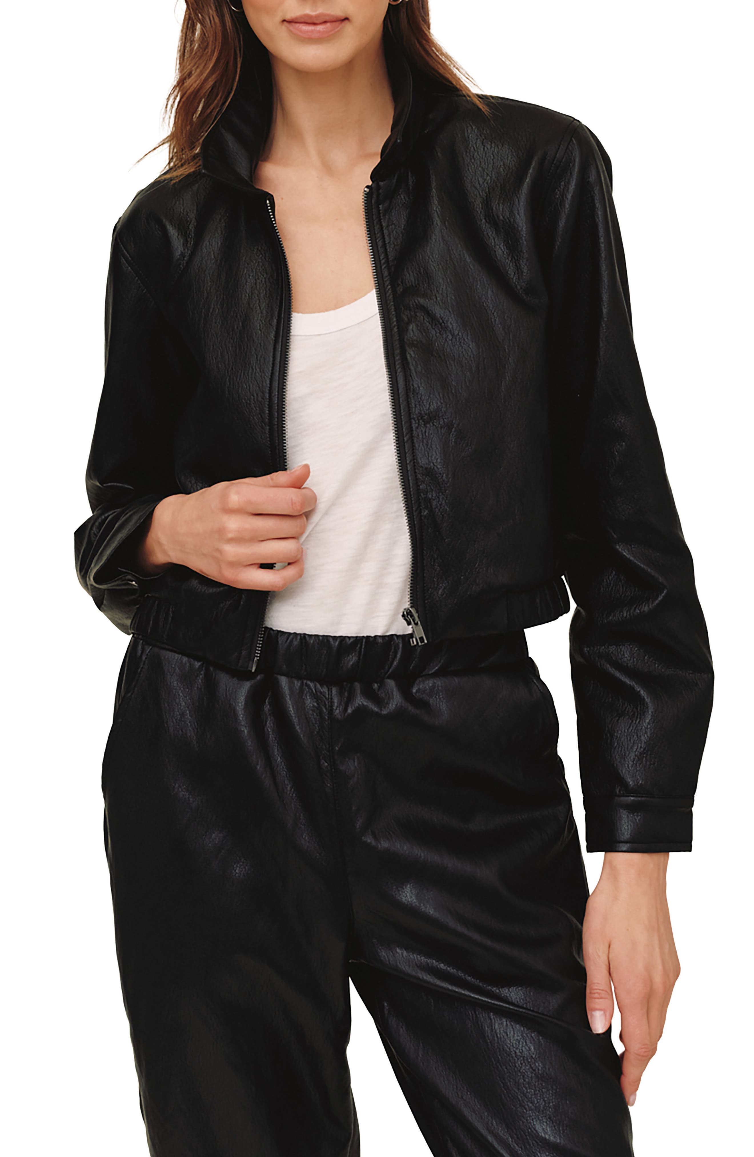 Bella Dahl Faux Leather Crop Bomber Jacket (Women) | Nordstrom