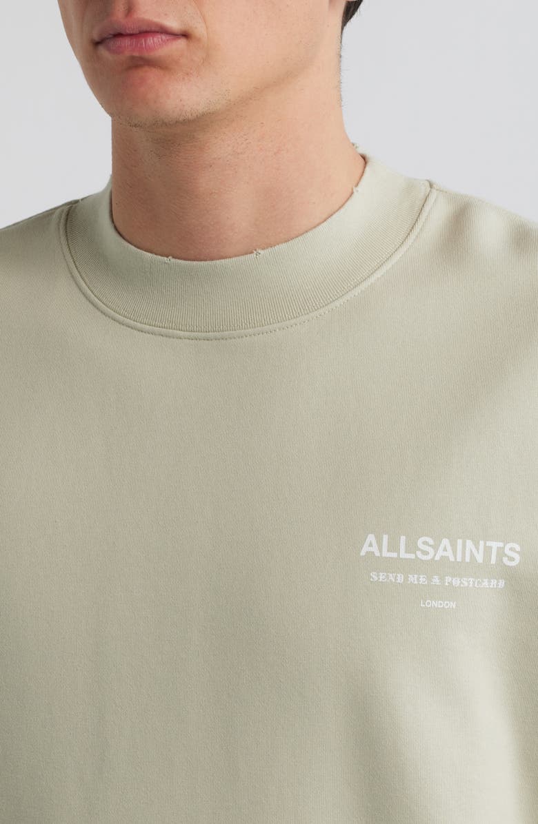 AllSaints Dreamer Oversize Cotton Fleece Crewneck Sweatshirt, Alternate, color, Powdered Green