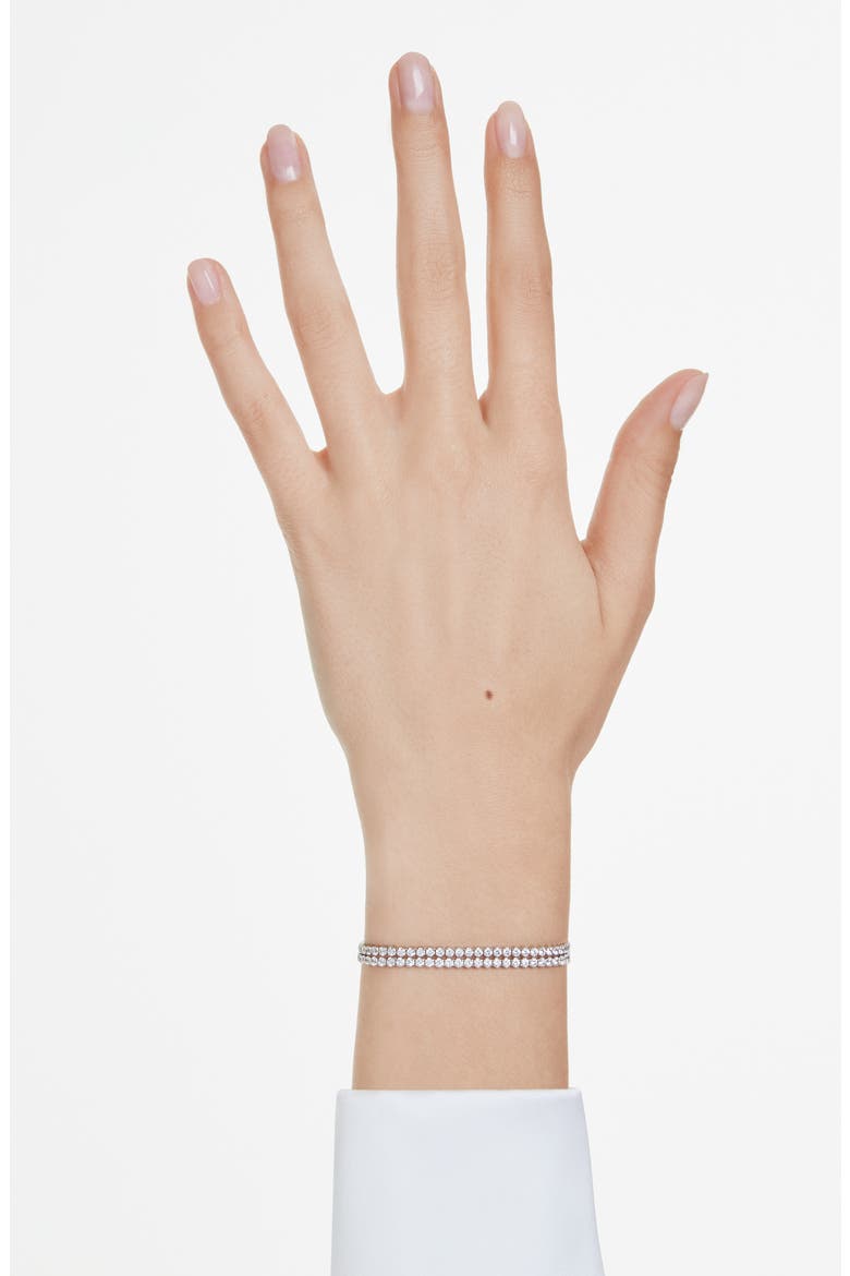 Matrix Crystal Double Row Slider Bracelet, Alternate, color, WHITE