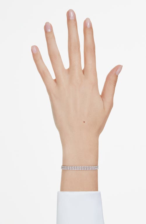 Swarovski Matrix Crystal Double Row Slider Bracelet In White