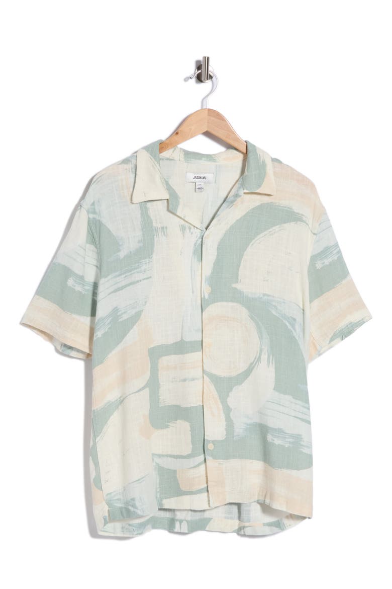 Watercolor Camp Shirt, Alternate, color, PAINTBRUSH PRINT