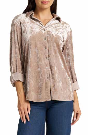 Crushed Velvet Button Shirt