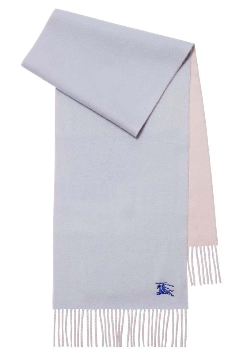 Embroidered EKD Reversible Cashmere Scarf, Main, color, MIST BLUE/ SUGAR PINK