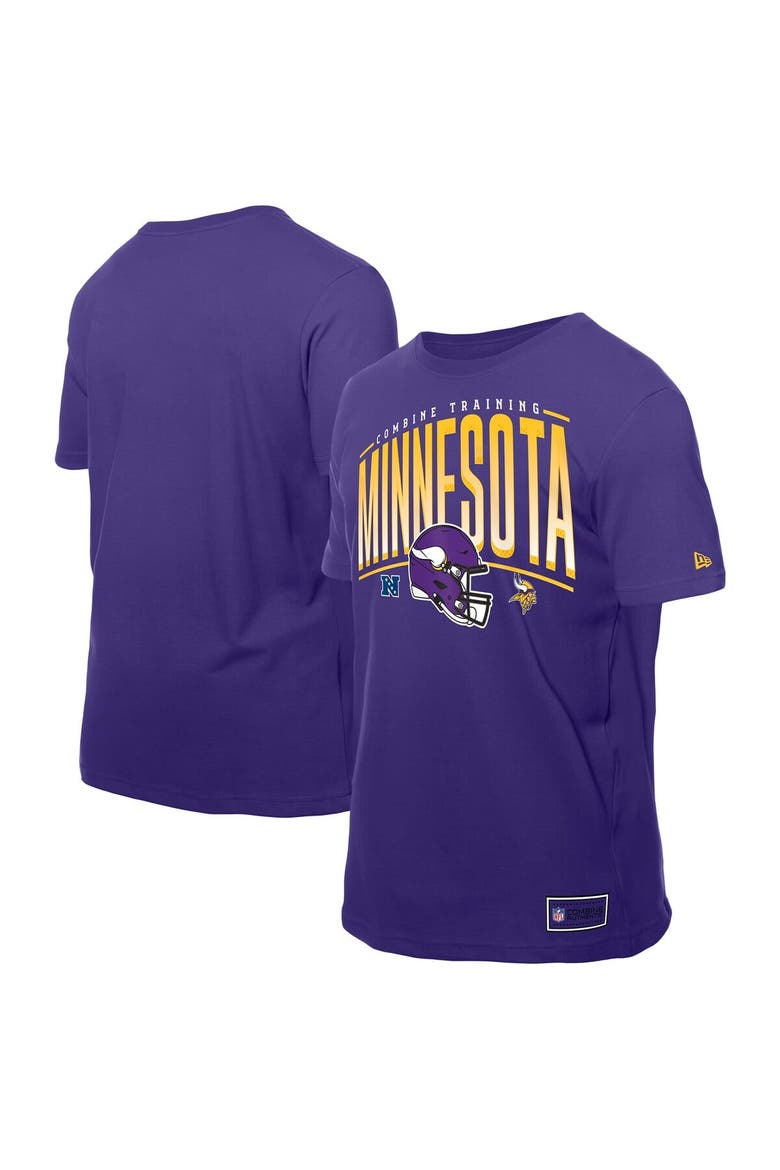 Men's New Era  Purple Minnesota Vikings Combine Authentic Training Throwback T-Shirt, Main, color, Purple