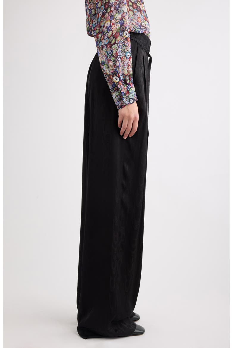 Peacha Moir\t Viscose Pants, Alternate, color, BLACK