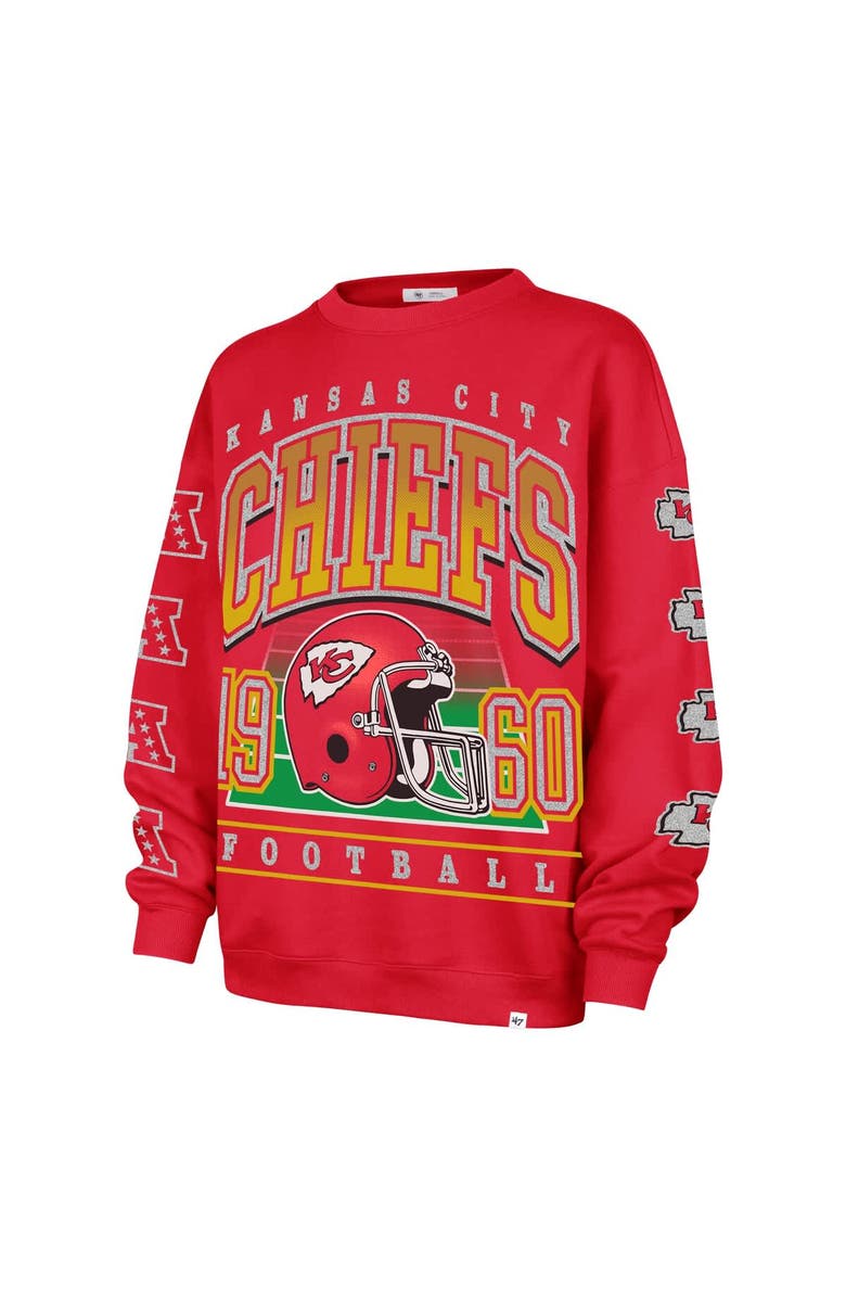 '47 Women's '47  Red Kansas City Chiefs Go Big Oversized Pullover Sweatshirt, Alternate, color, Red