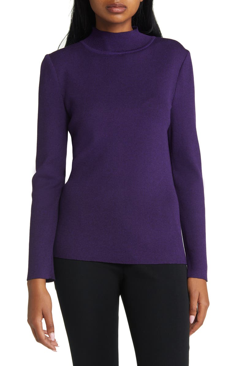 Ming Wang Mock Neck Tunic Sweater, Main, color, 